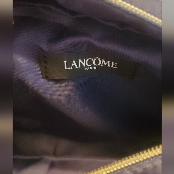 Lancōme Navy & Gold Quilted Toiletry Makeup Bag Minimalist Structured Shape NEW - Picture 5 of 8